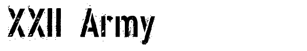 XXII Army font preview